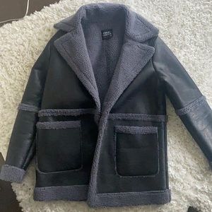 NWOT Fashion Nova Leather Sherpa Jacket